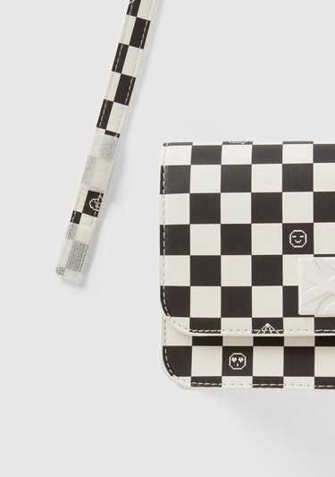  Kız Çocuk Siyah Beyaz Omuz Çantası