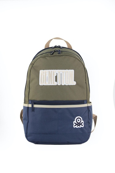  Erkek Çocuk Siyah Dama Desenli Benetton Yazılı Okul Çantası