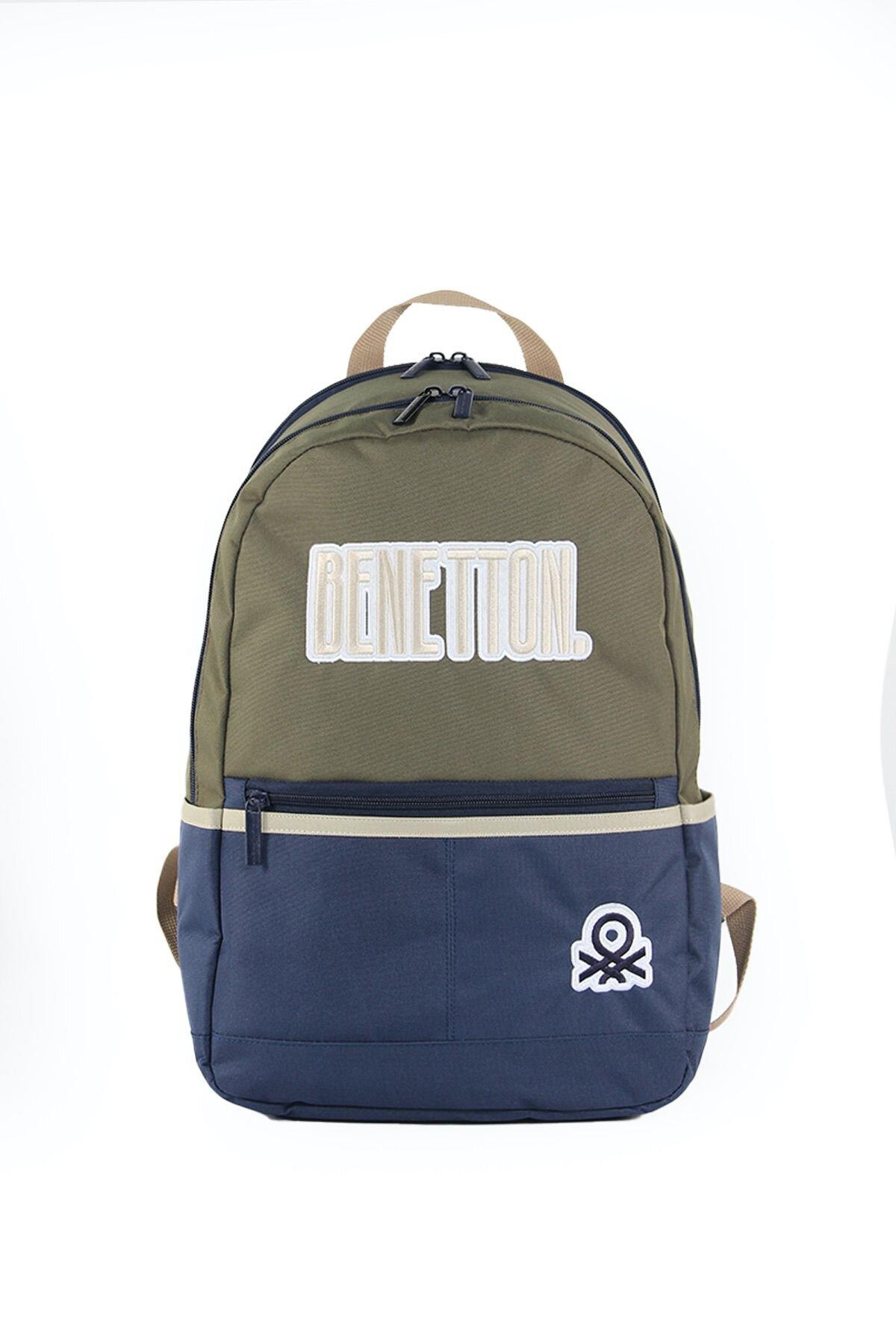  Erkek Çocuk Siyah Dama Desenli Benetton Yazılı Okul Çantası