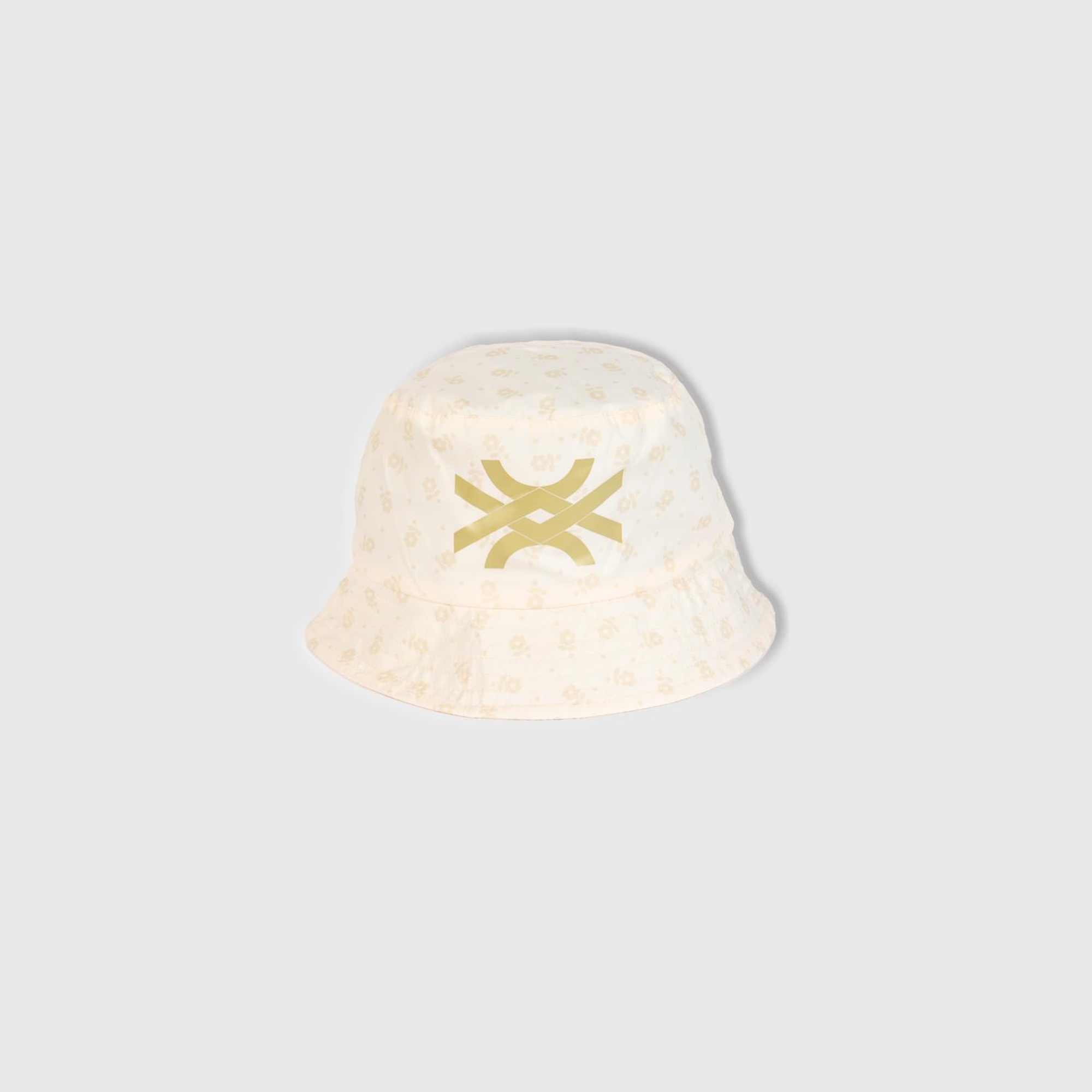 Erkek Çocuk Ekru Benetton Logolu Balıkçı Şapka