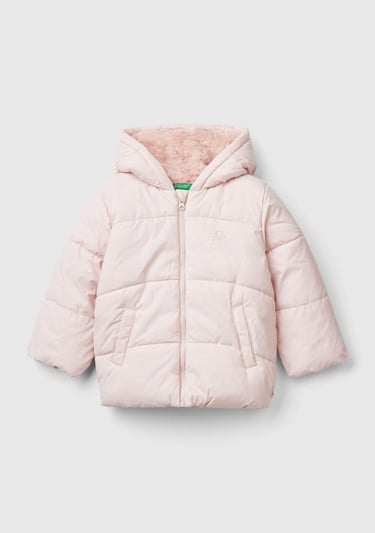  Kız Çocuk Toz Pembe İçi Kürklü Mont
