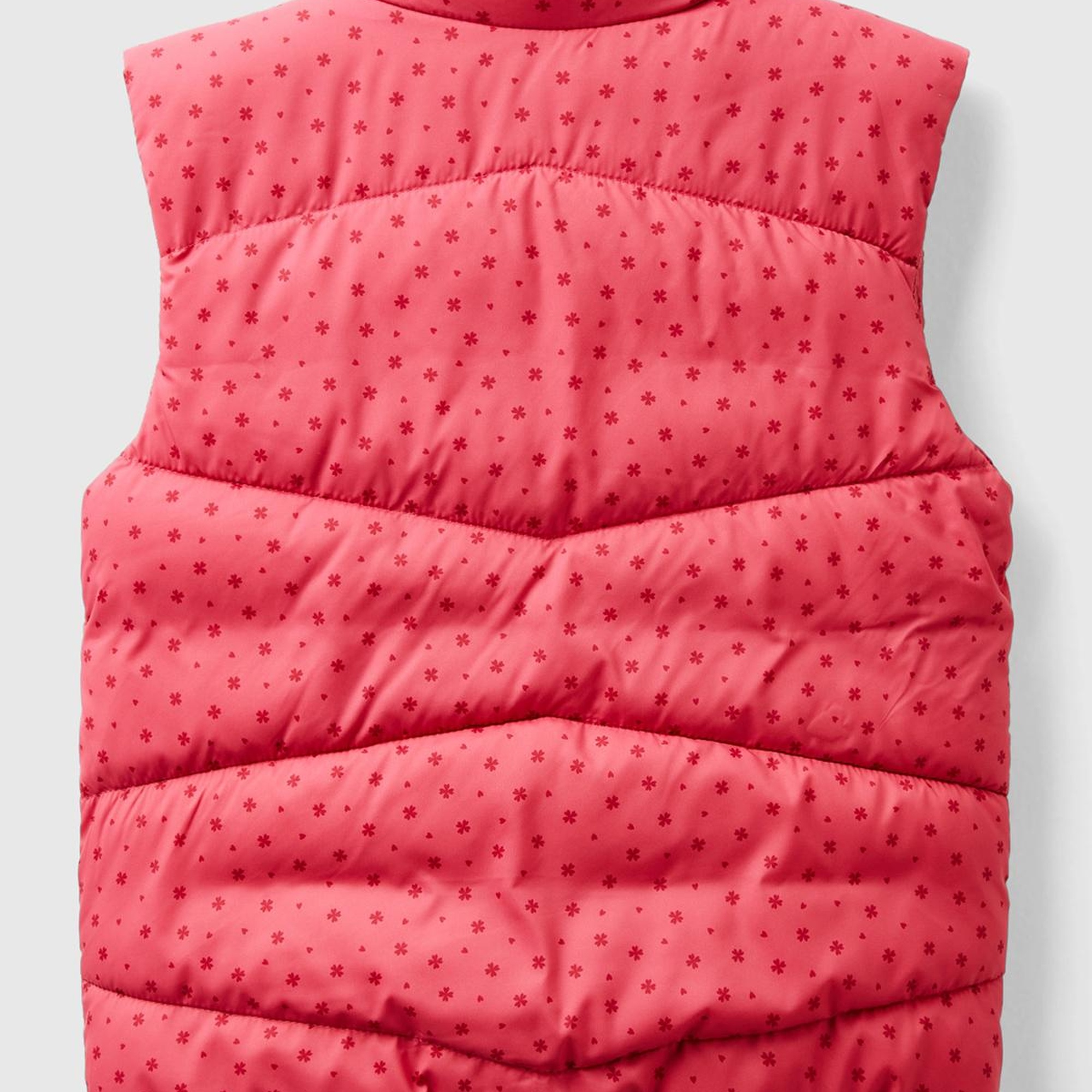 Kız Çocuk Gül Kurusu Logo İşlemeli Tamamı Desenli Pufa Yelek