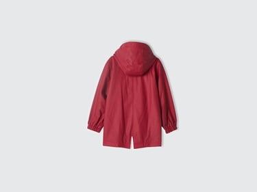  Erkek Çocuk Kırmızı Çıkarılabilir Kapüşonlu Astarlı Yağmurluk