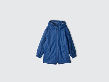  Erkek Çocuk Lacivert Çıkarılabilir Kapüşonlu Astarlı Yağmurluk