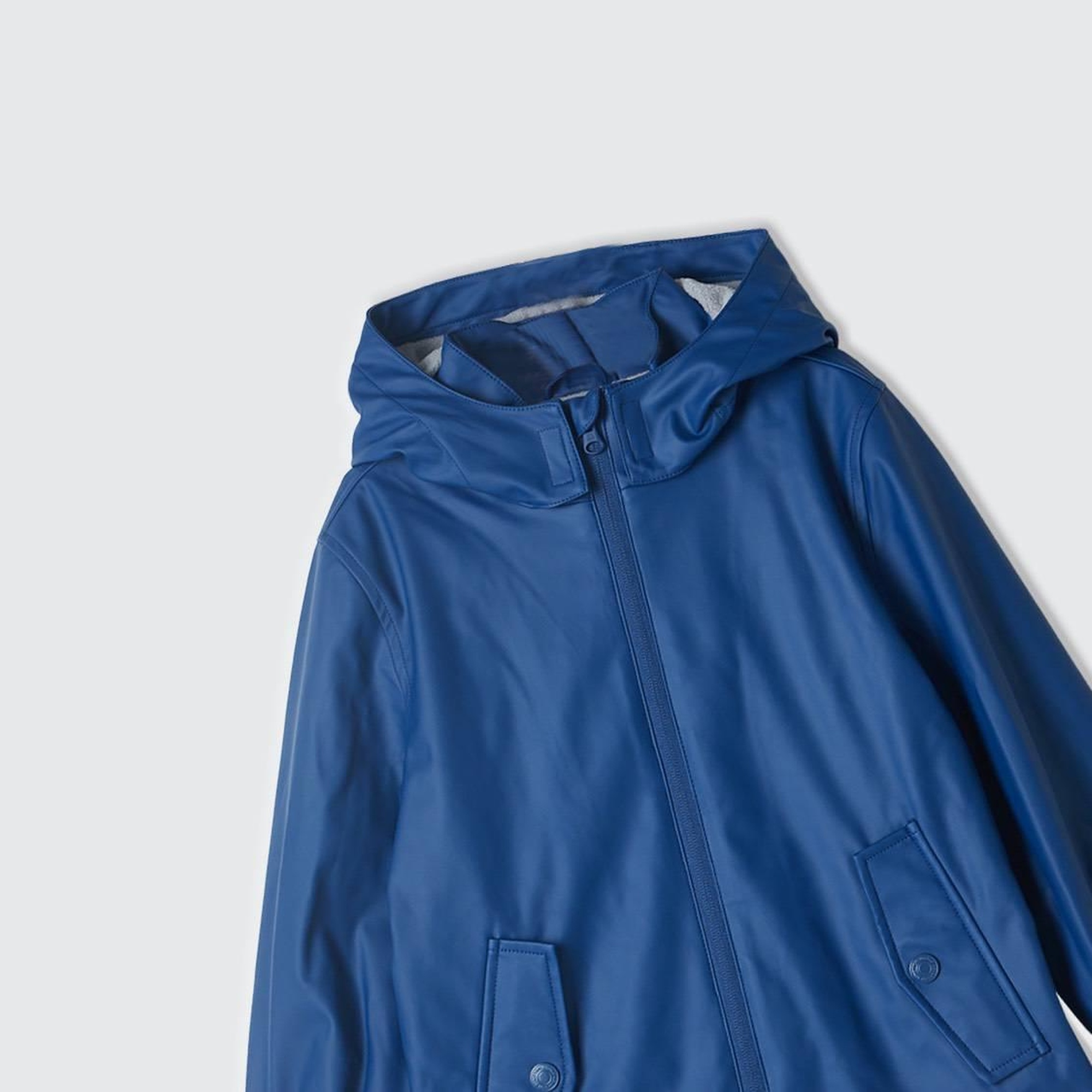 Erkek Çocuk Lacivert Çıkarılabilir Kapüşonlu Astarlı Yağmurluk