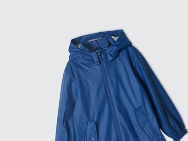  Erkek Çocuk Lacivert Çıkarılabilir Kapüşonlu Astarlı Yağmurluk