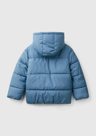  Erkek Çocuk Havacı Mavi Sol Göğsü Logo Yamalı Önü Cep Detaylı Pufa Mont