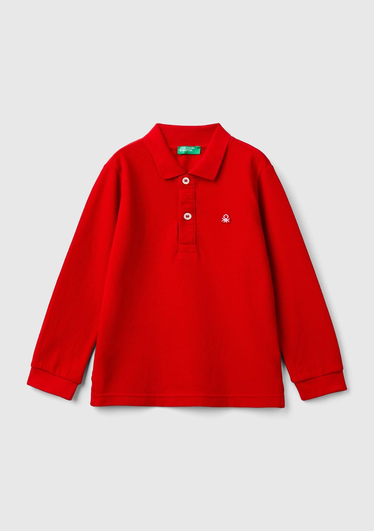  Erkek Çocuk Kırmızı Logolu Polo T-Shirt