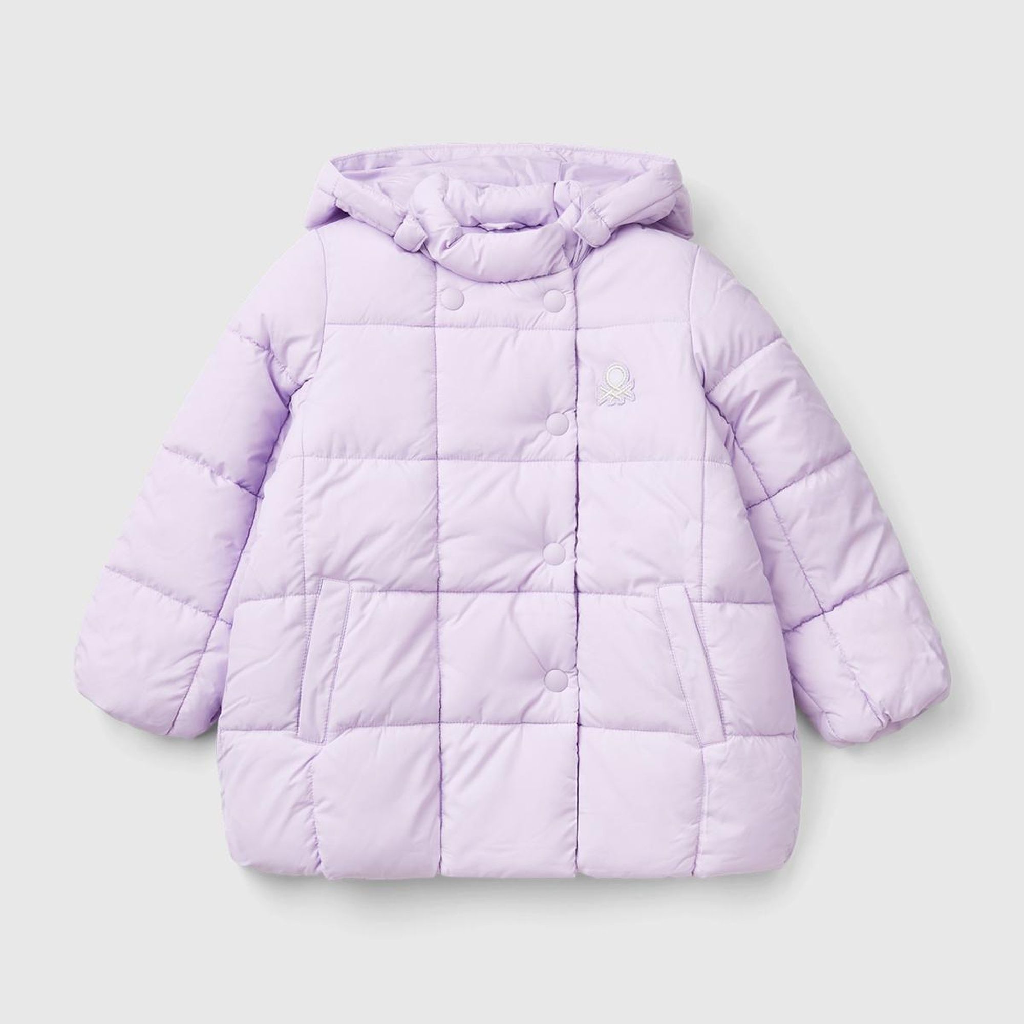 Kız Çocuk Lila Benetton Logolu Pufa Mont
