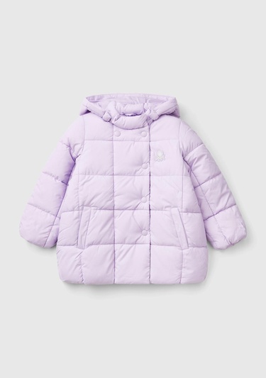  Kız Çocuk Lila Benetton Logolu Pufa Mont
