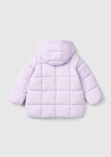  Kız Çocuk Lila Benetton Logolu Pufa Mont