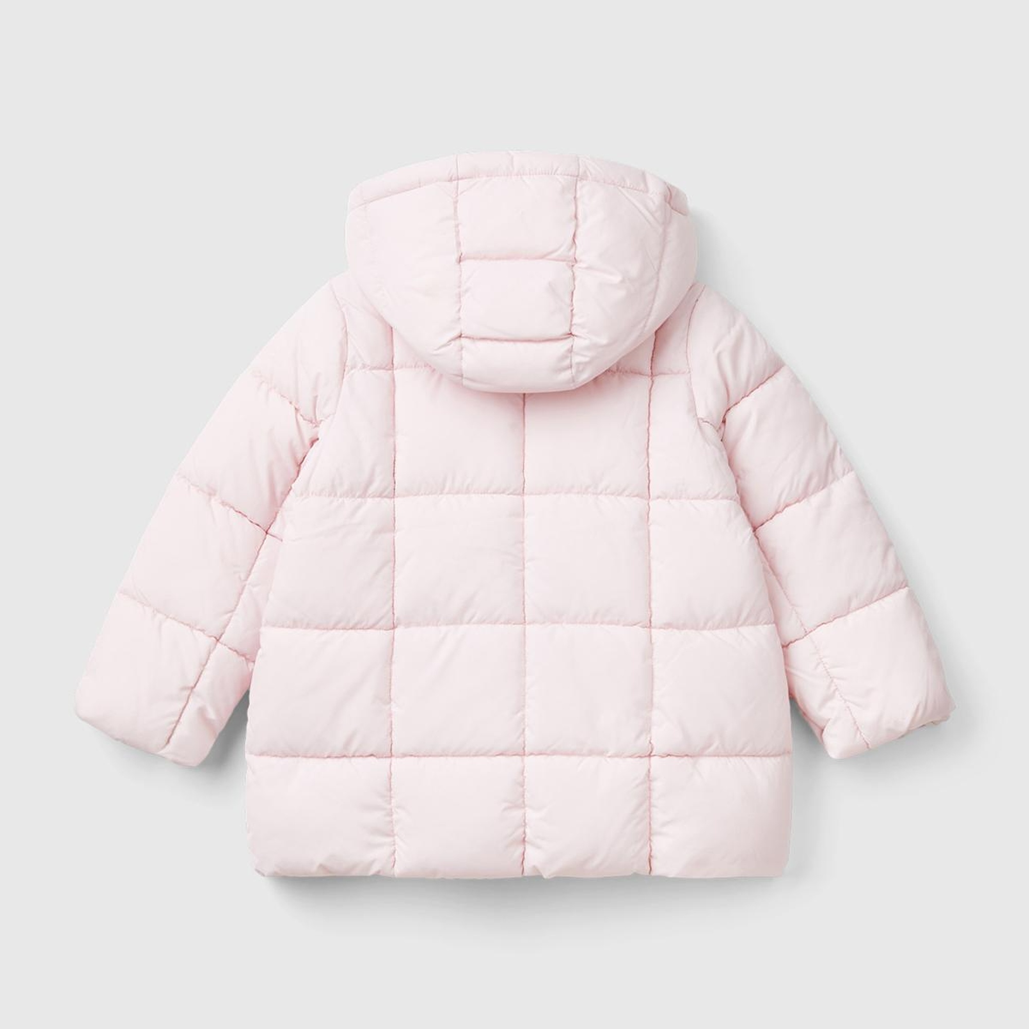 Kız Çocuk Açık Pembe Benetton Logolu Pufa Mont