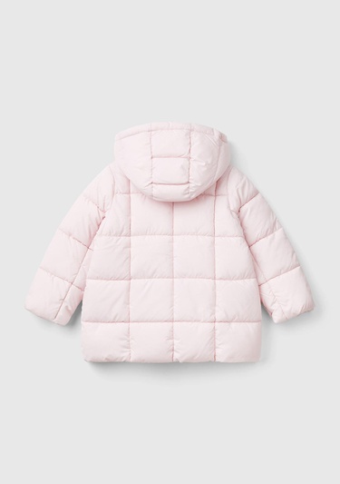  Kız Çocuk Açık Pembe Benetton Logolu Pufa Mont