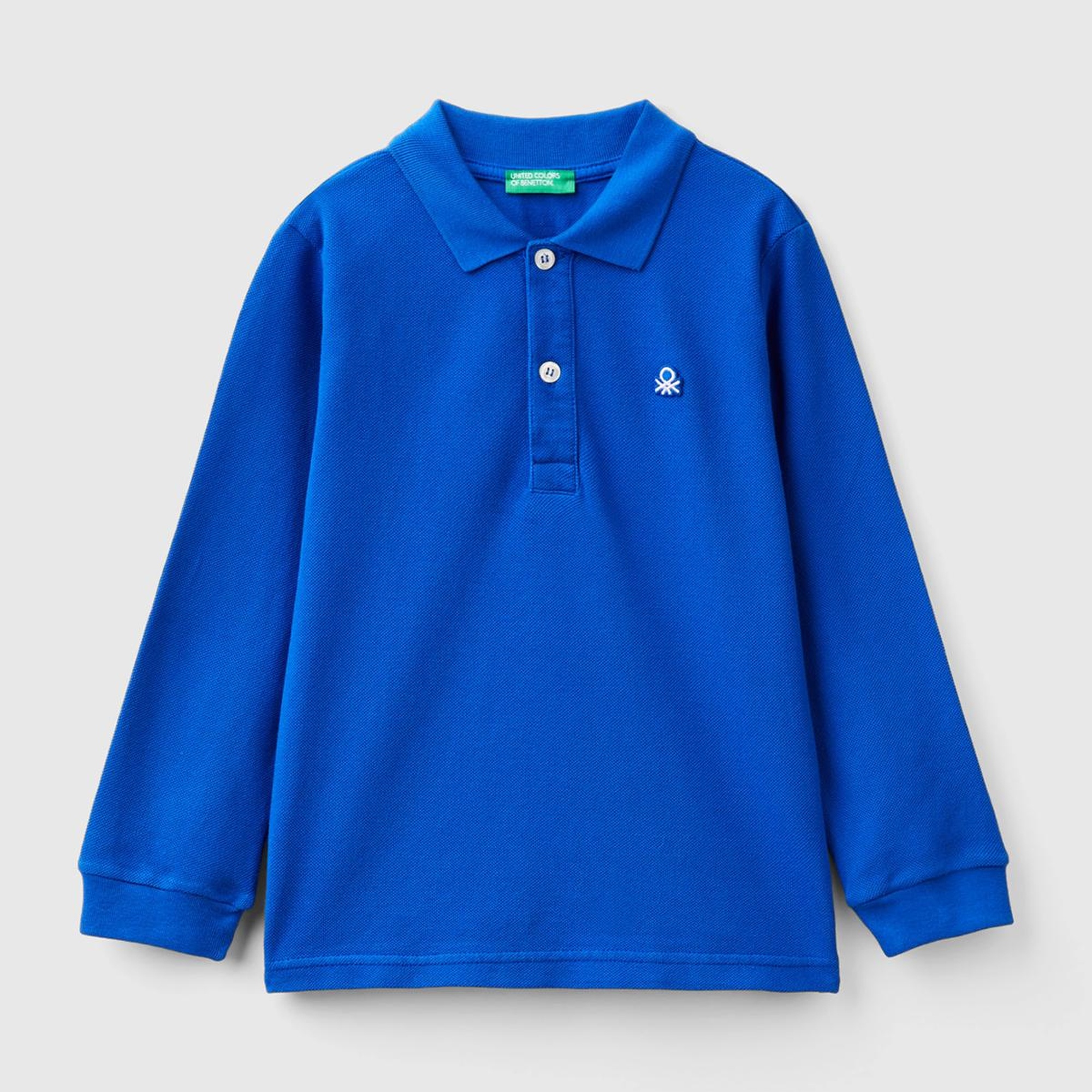 Erkek Çocuk Saks Mavi Logolu Polo T-Shirt