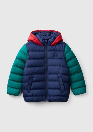  Erkek Çocuk Lacivert Mix Logo İşlemeli Pufa Mont