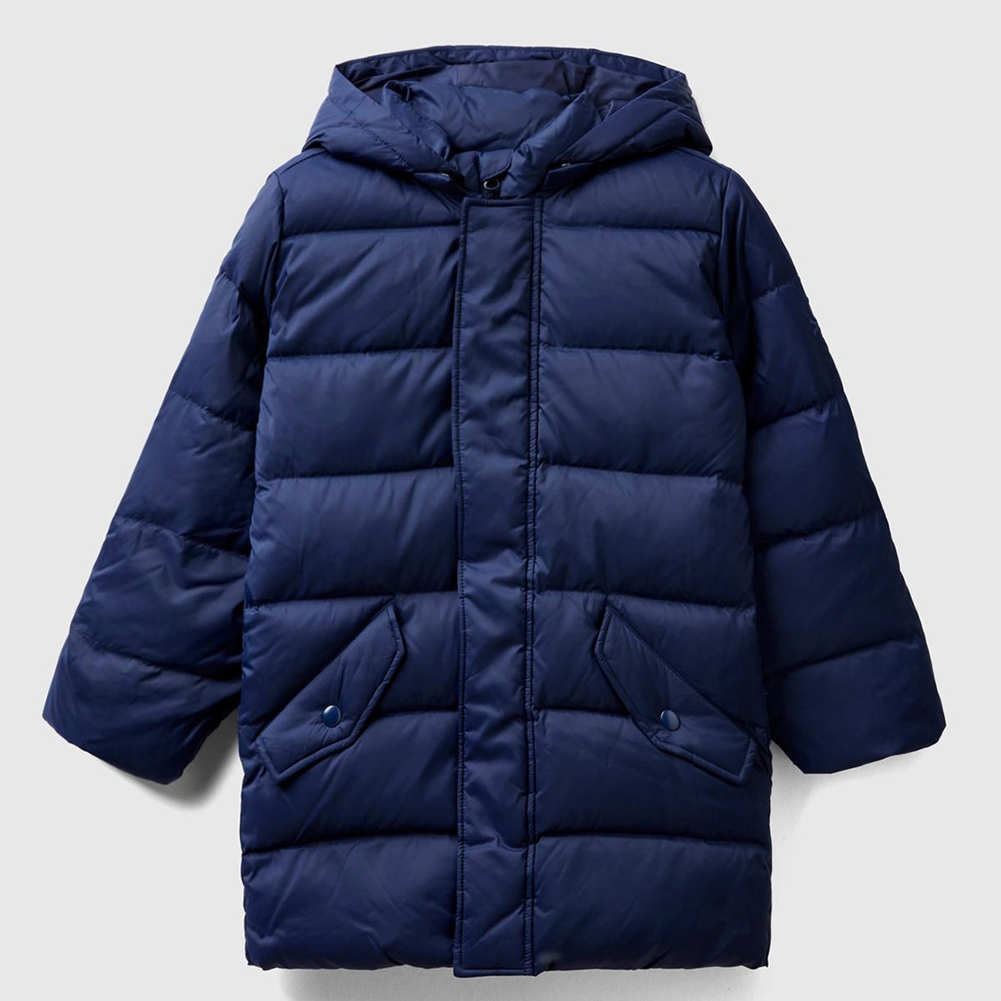 Erkek Çocuk Lacivert Logo İşlemeli Kaztüyü Uzun Mont