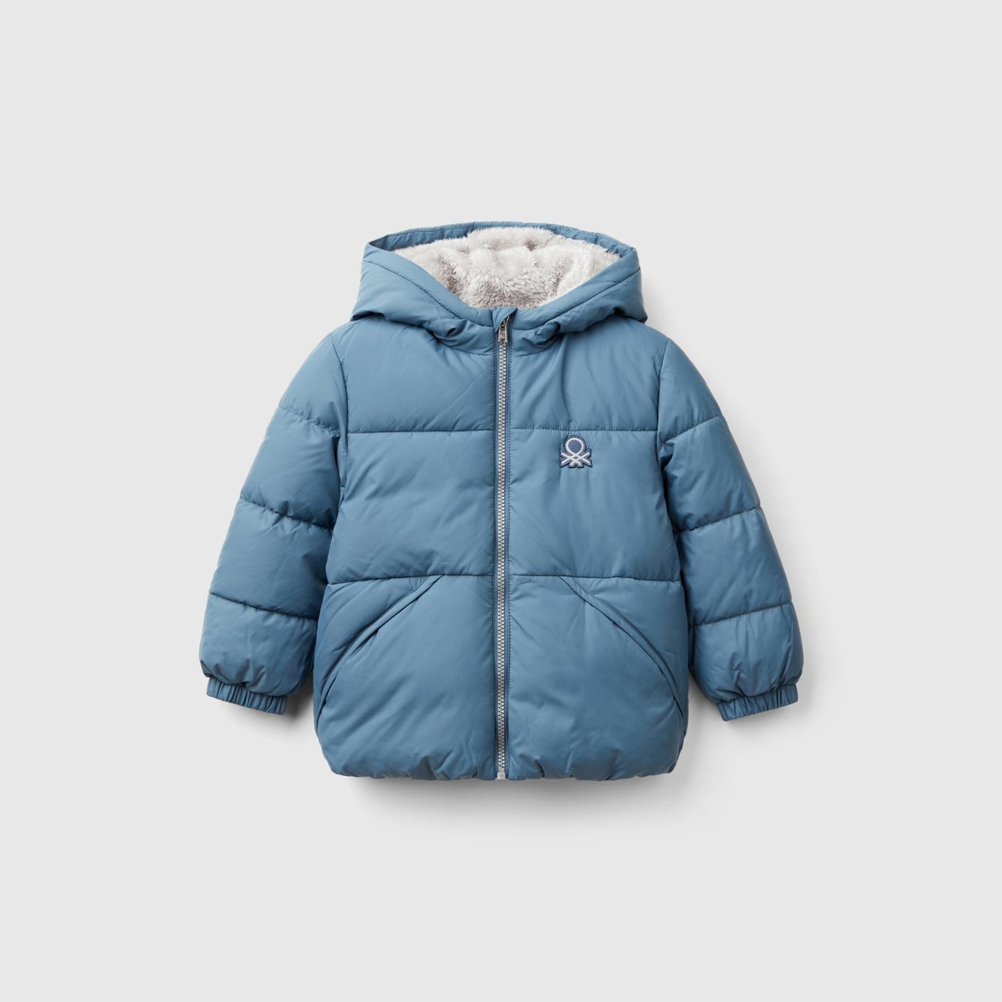 Erkek Çocuk Havacı Mavi Sol Göğsü Logo Yamalı Önü Cep Detaylı Fermuarlı Mont