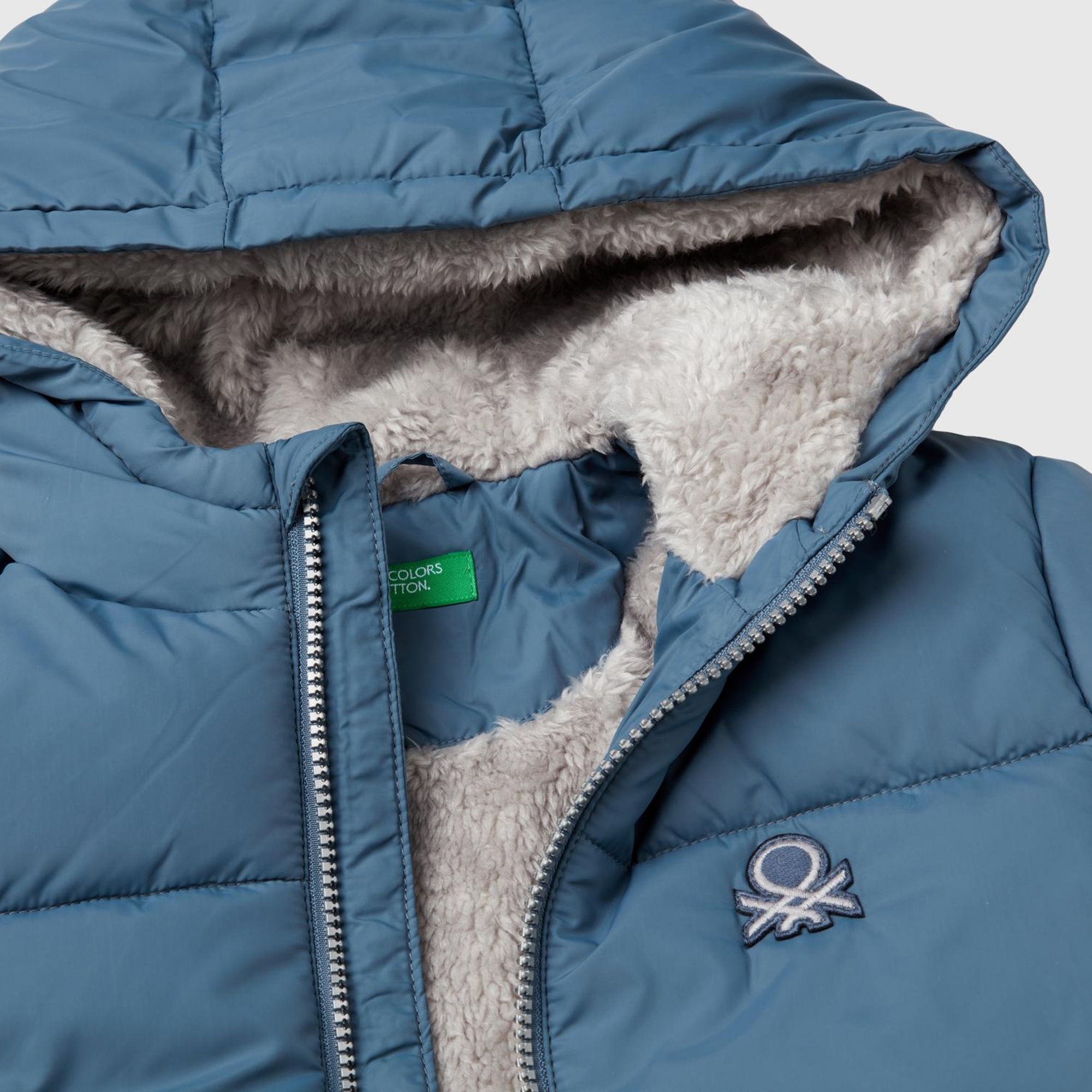 Erkek Çocuk Havacı Mavi Sol Göğsü Logo Yamalı Önü Cep Detaylı Fermuarlı Mont