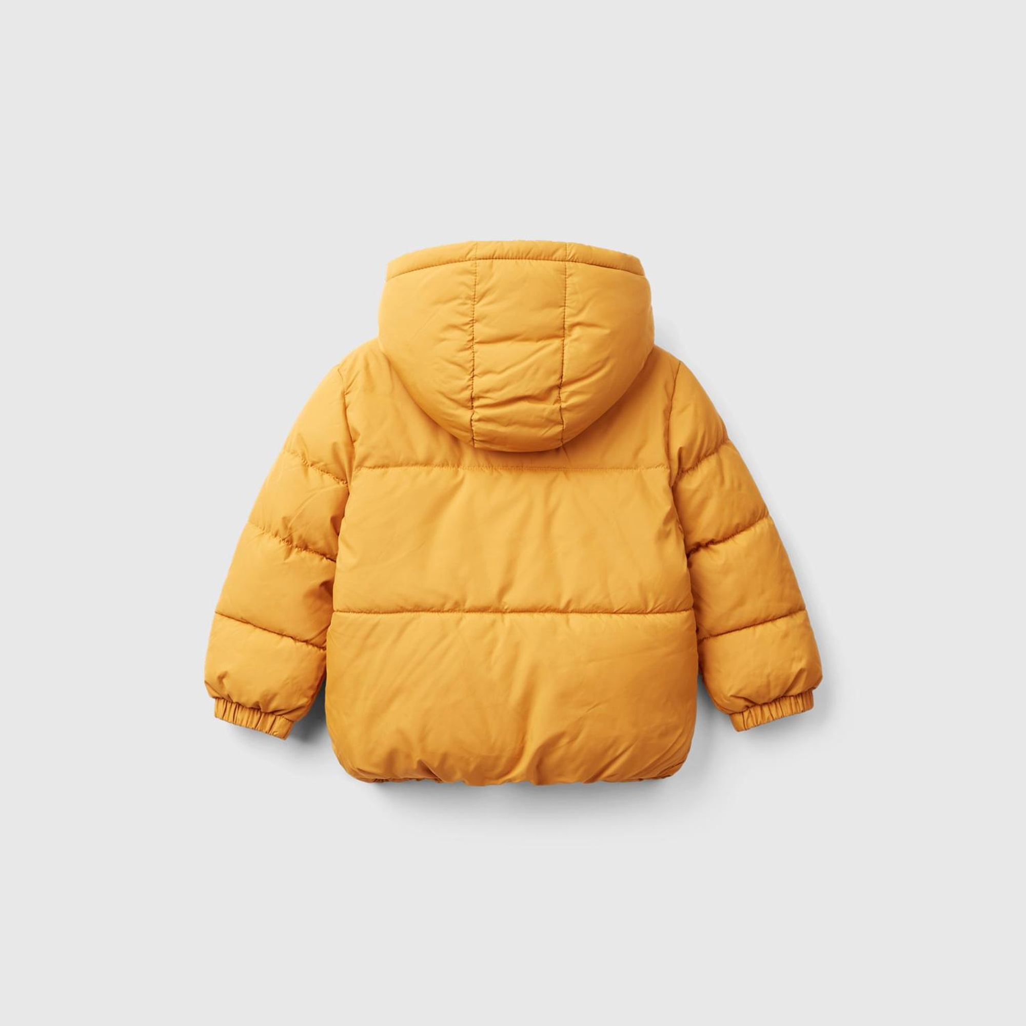 Erkek Çocuk Hardal Sarı Sol Göğsü Logo Yamalı Önü Cep Detaylı Fermuarlı Mont