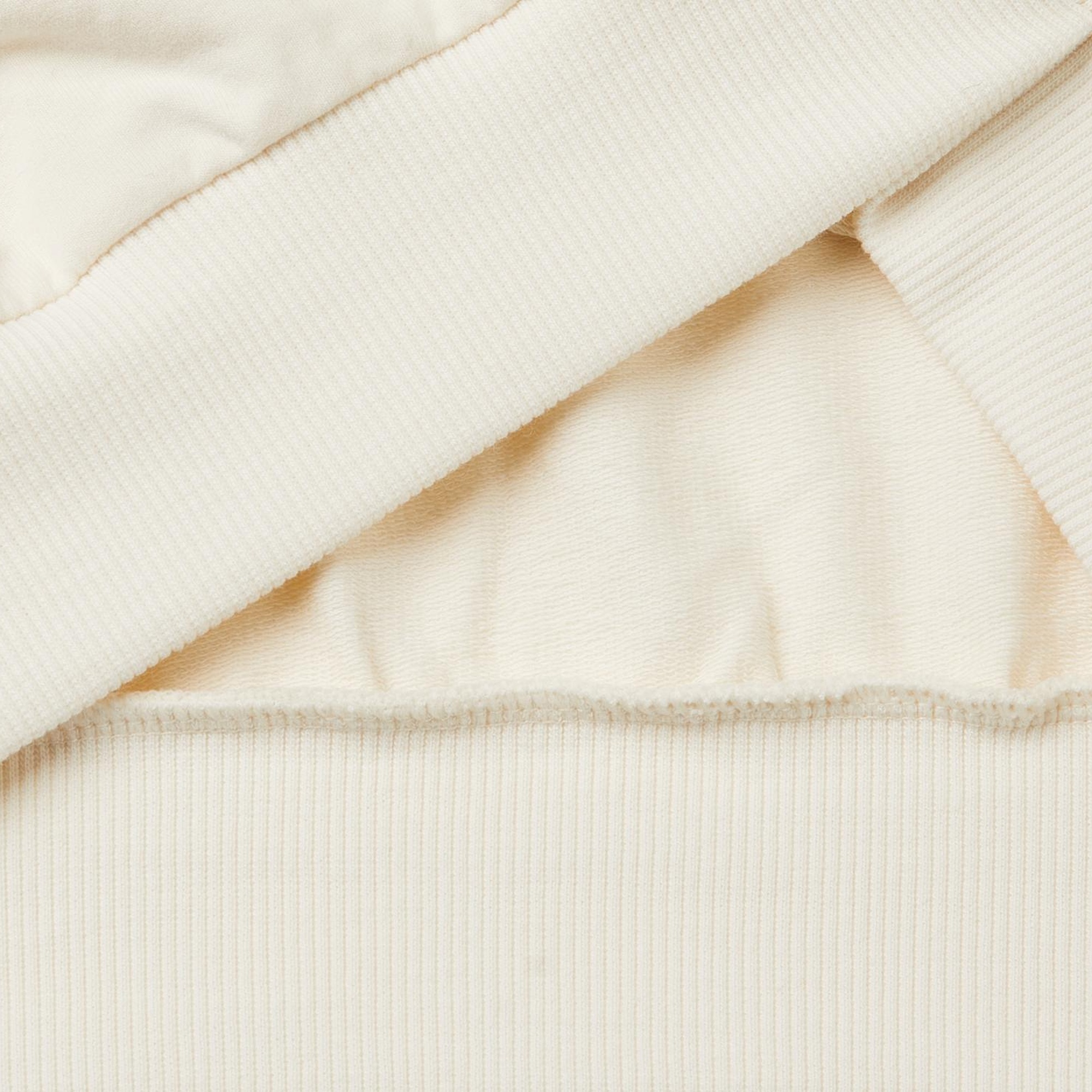 Kız Çocuk Ekru Arkası Logo Baskılı Önü V Dikiş Detaylı Bisiklet Yaka Sweatshirt