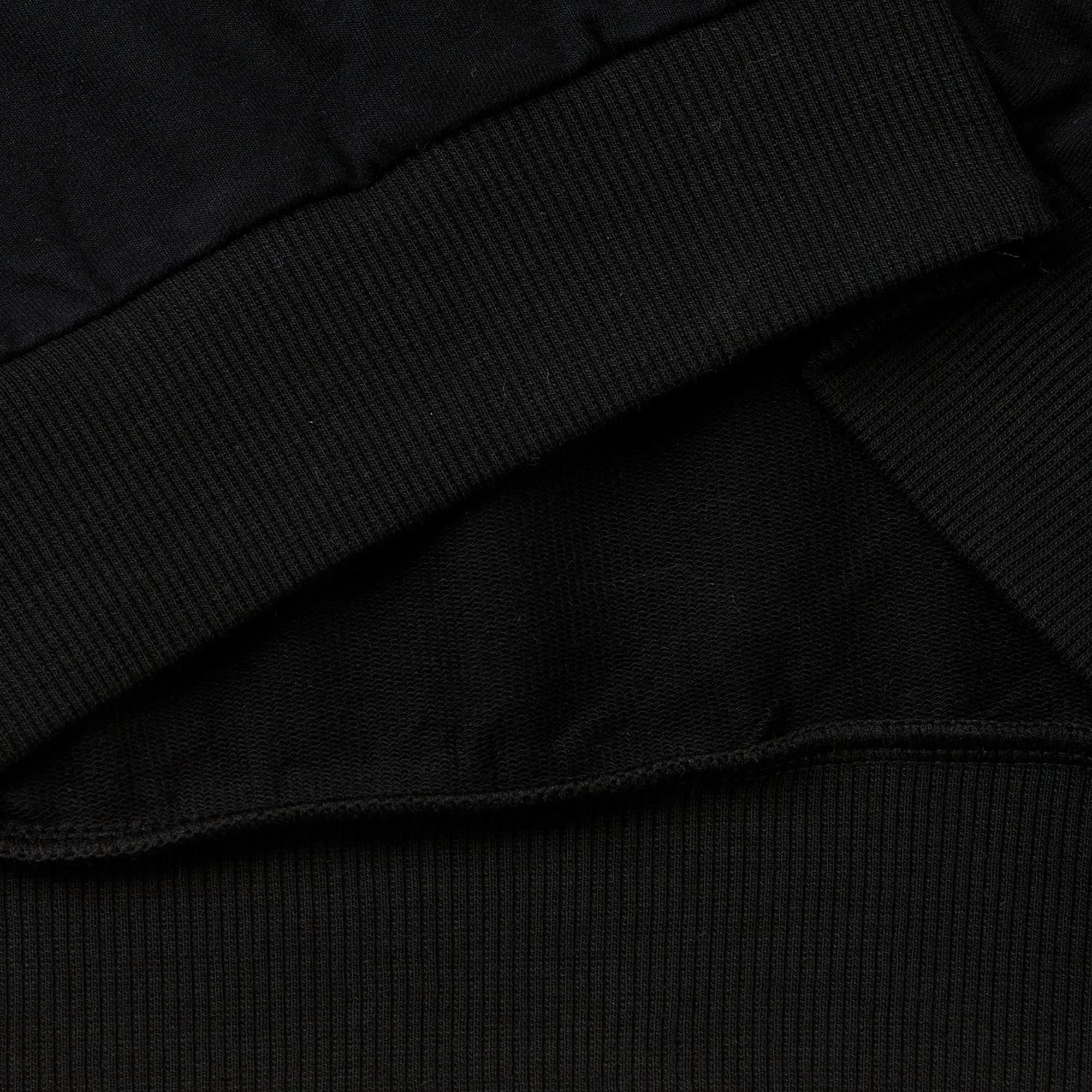 Kız Çocuk Siyah Arkası Logo Baskılı Önü V Dikiş Detaylı Bisiklet Yaka Sweatshirt