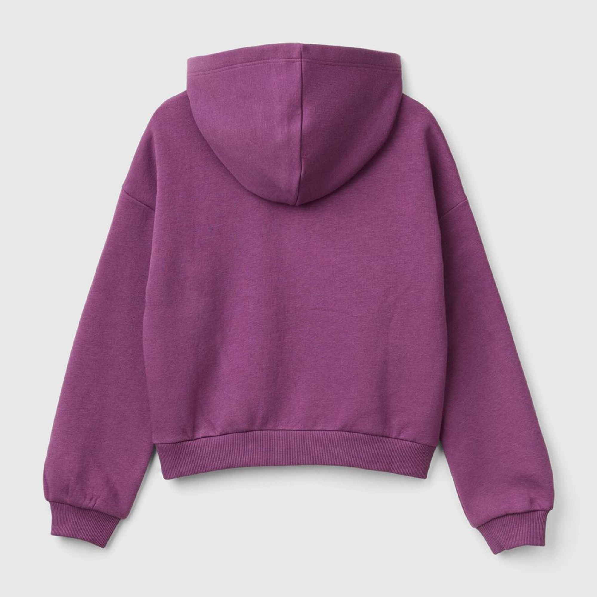 Kız Çocuk Mor Pamuk Karışımlı Payet Logolu Kapşonlu Sweatshirt