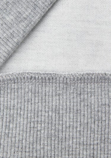  Erkek Çocuk Gri Melanj Sırt Çantası Baskılı Fermuarlı Dik Yaka Sweatshirt