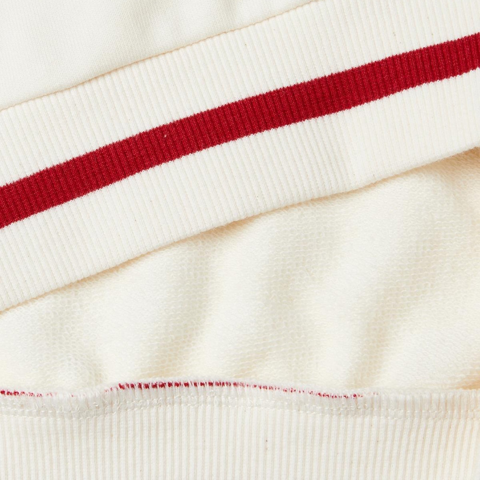 Kız Çocuk Ekru Kontrast Renk Detaylı Manşeti Ribanalı V Yaka Sweatshirt