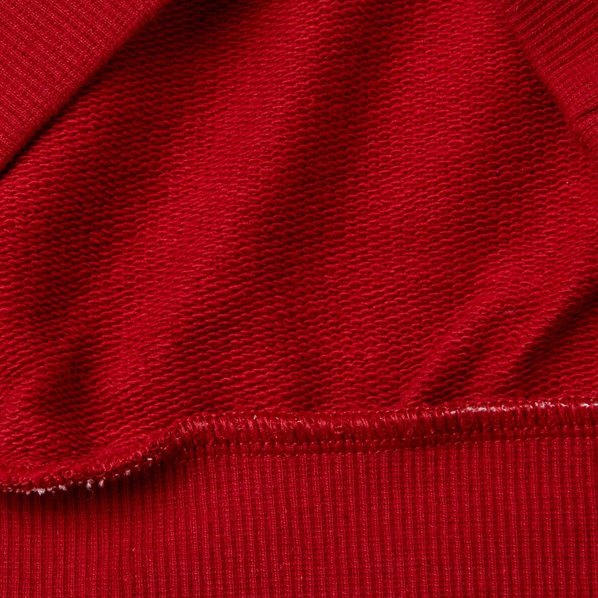 Kız Çocuk Kırmızı Kontrast Renk Detaylı Manşeti Ribanalı V Yaka Sweatshirt