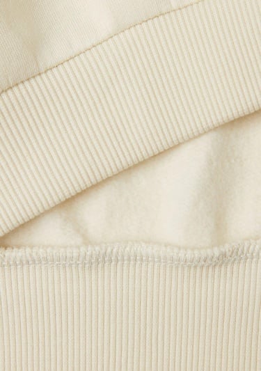  Kız Çocuk Ekru Pamuk Karışımlı Payet Logolu Kapşonlu Sweatshirt