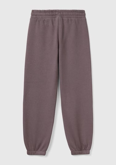  Kız Çocuk Antrasit Beli Lastikli Büzgü İpli Lastikli Manşetli Eşofman Altı