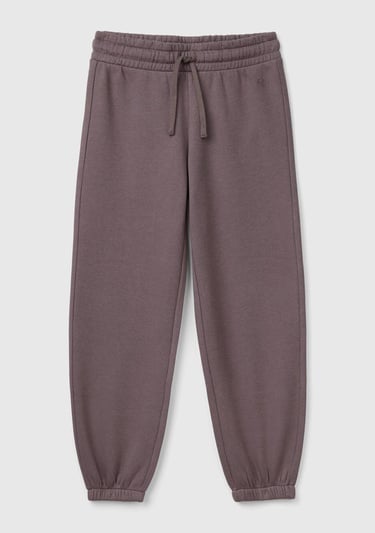  Kız Çocuk Antrasit Beli Lastikli Büzgü İpli Lastikli Manşetli Eşofman Altı