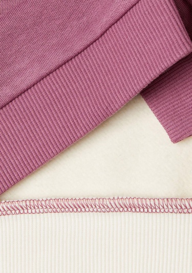  Kız Çocuk Gül Kurusu Mix Pamuk Karışımlı Bisiklet Yaka Logolu Sweatshirt