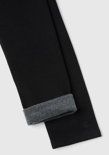  Kız Çocuk Siyah Benetton Logo Detaylı Tayt