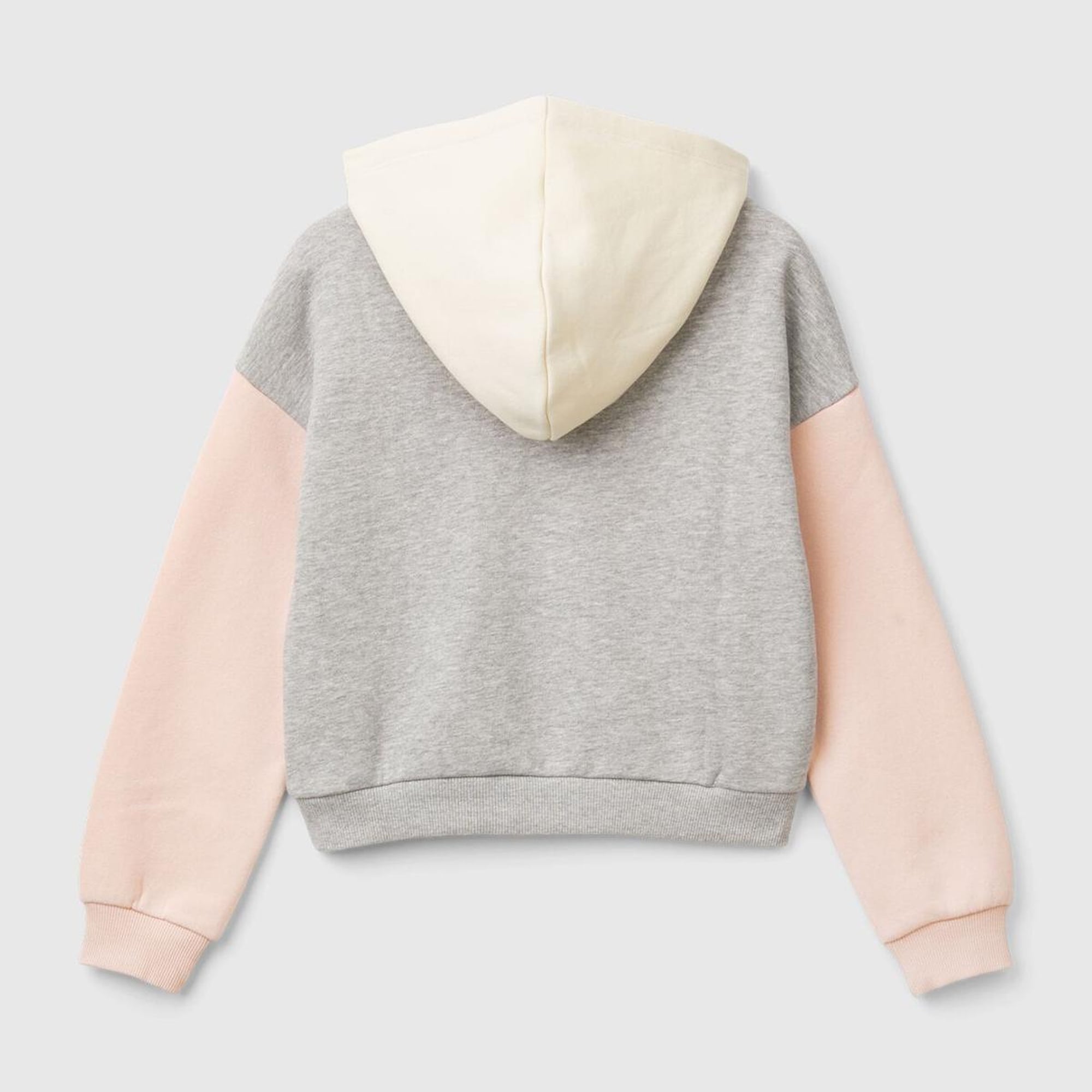 Kız Çocuk Gri Mix Pamuk Karışımlı Payet Logolu Kapşonlu Sweatshirt