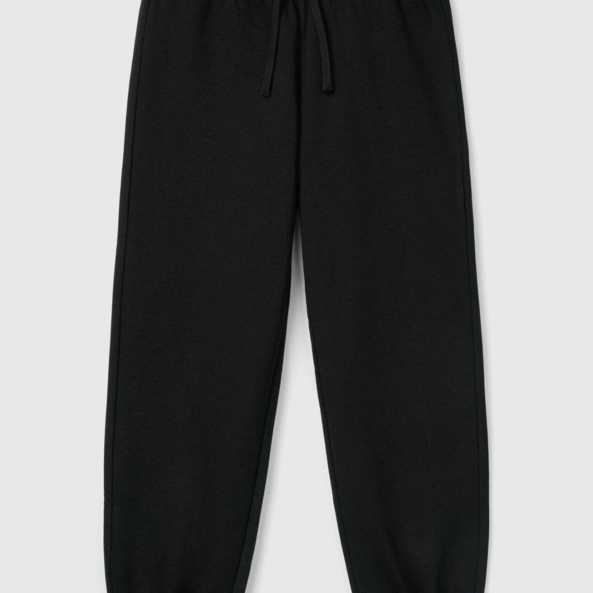 Kız Çocuk Siyah Beli Lastikli Büzgü İpli Lastikli Manşetli Eşofman Altı