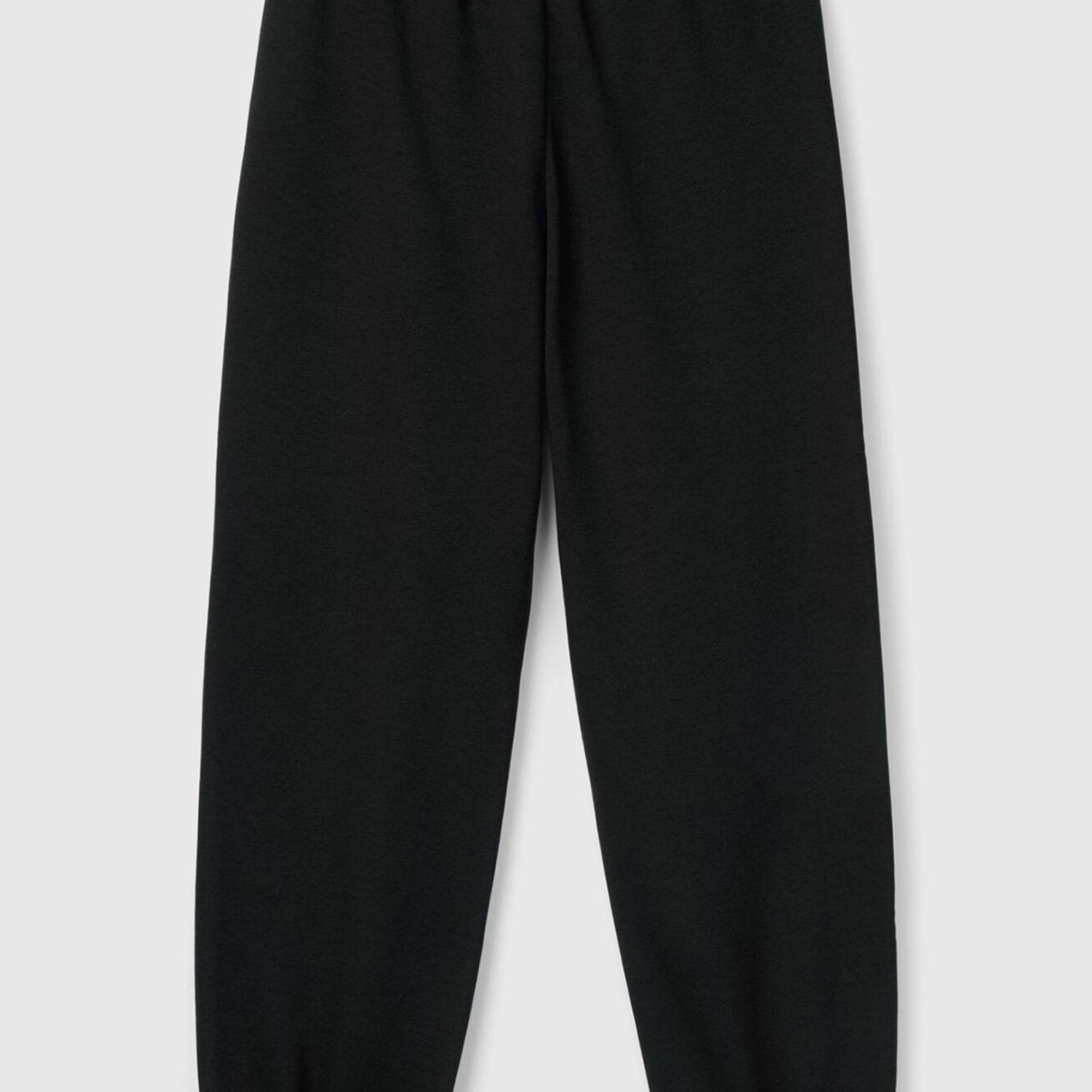 Kız Çocuk Siyah Beli Lastikli Büzgü İpli Lastikli Manşetli Eşofman Altı