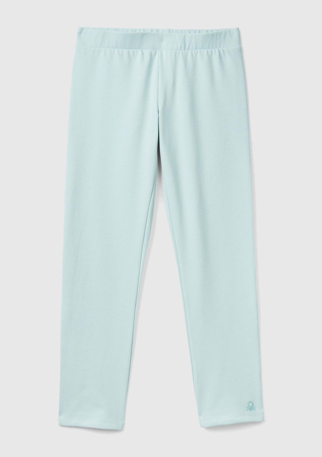  Kız Çocuk Su Yeşili Benetton Logo Detaylı Tayt