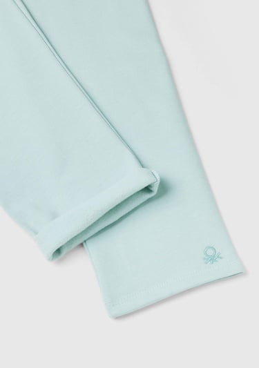  Kız Çocuk Su Yeşili Benetton Logo Detaylı Tayt