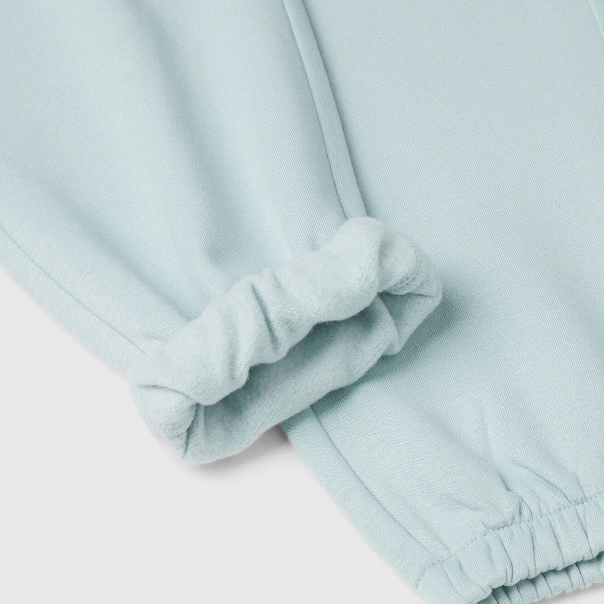 Kız Çocuk Su Yeşili Beli Lastikli Büzgü İpli Lastikli Manşetli Eşofman Altı