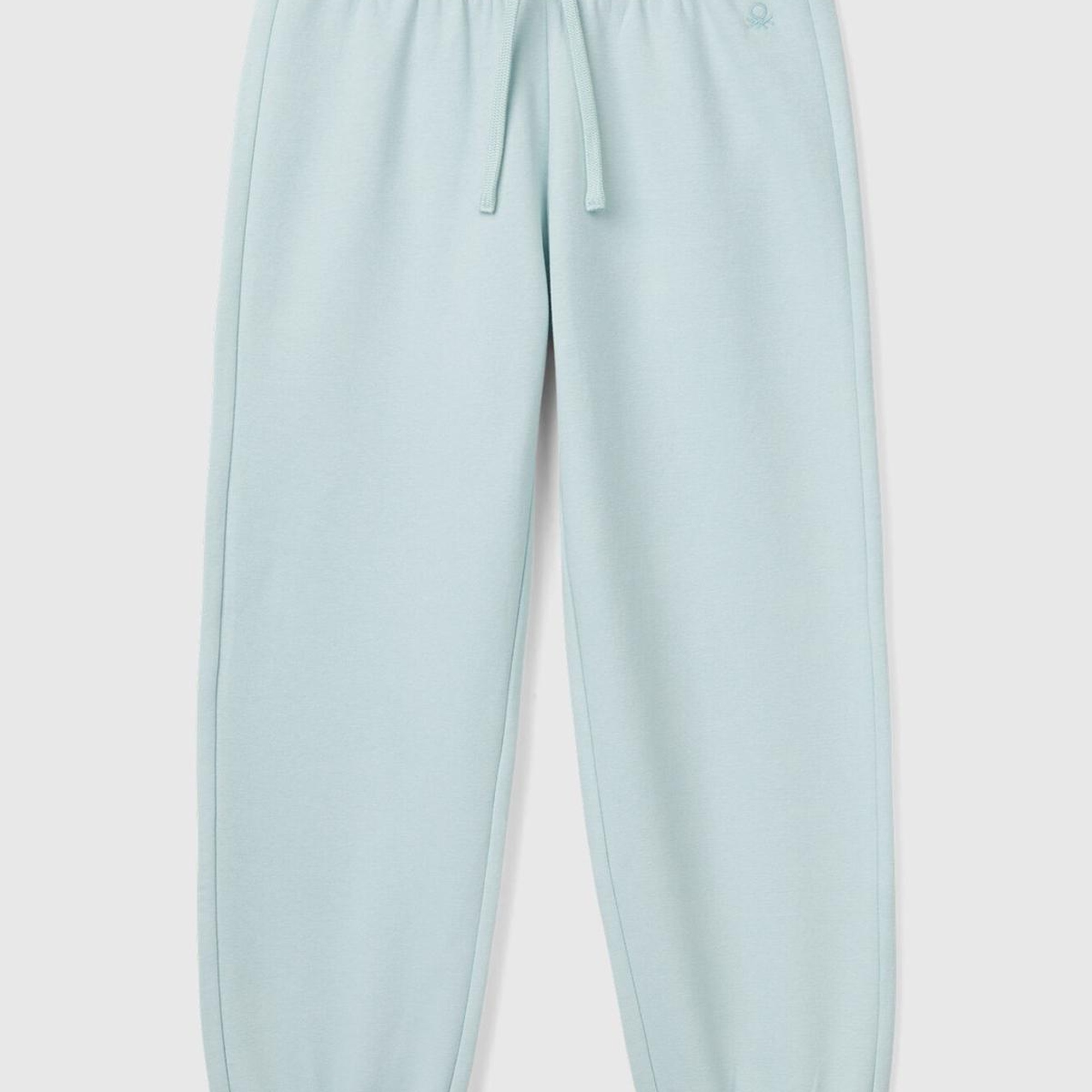 Kız Çocuk Su Yeşili Beli Lastikli Büzgü İpli Lastikli Manşetli Eşofman Altı