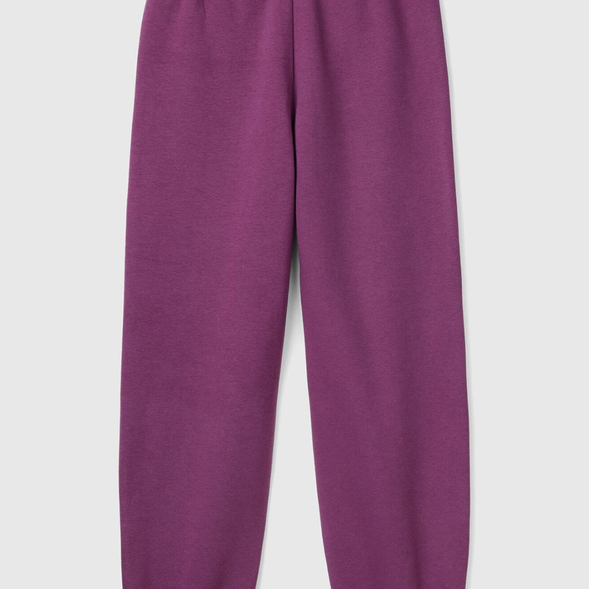 Kız Çocuk Mor Beli Lastikli Büzgü İpli Lastikli Manşetli Eşofman Altı