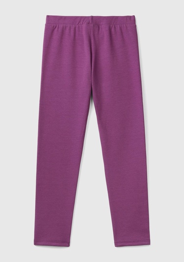  Kız Çocuk Mor Benetton Logo Detaylı Tayt