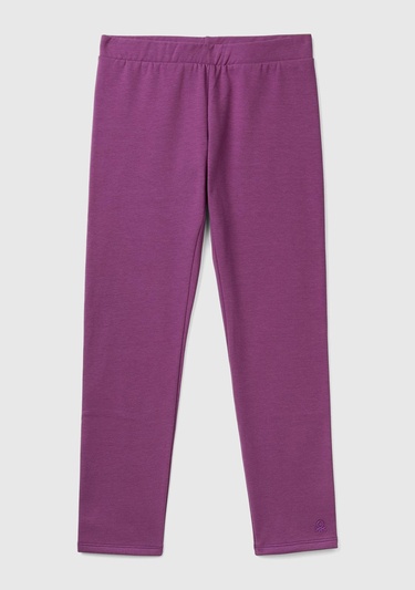  Kız Çocuk Mor Benetton Logo Detaylı Tayt