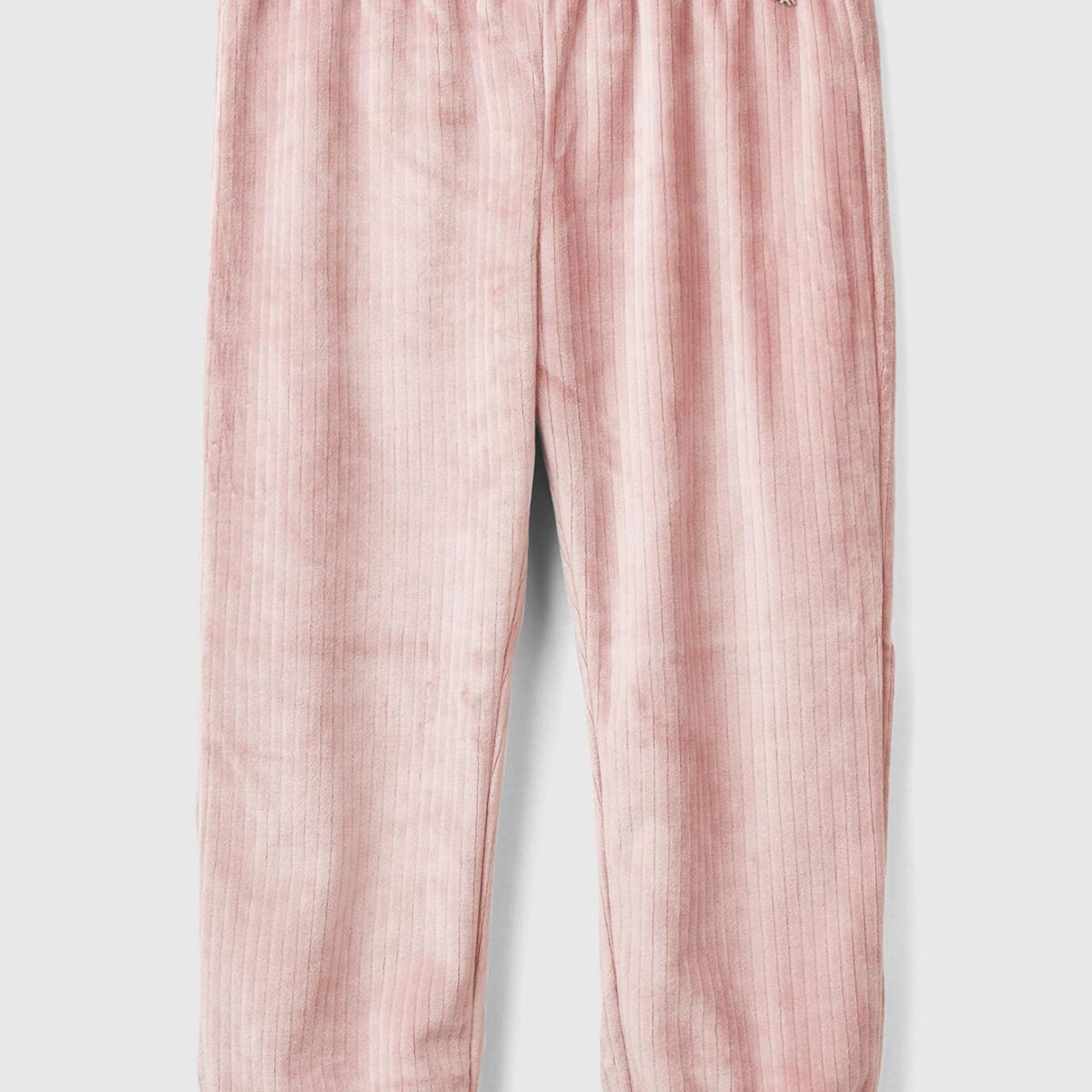 Kız Çocuk Pembe Logo Detaylı Beli Fiyonk Detaylı Lastikli Paça Eşofman Altı