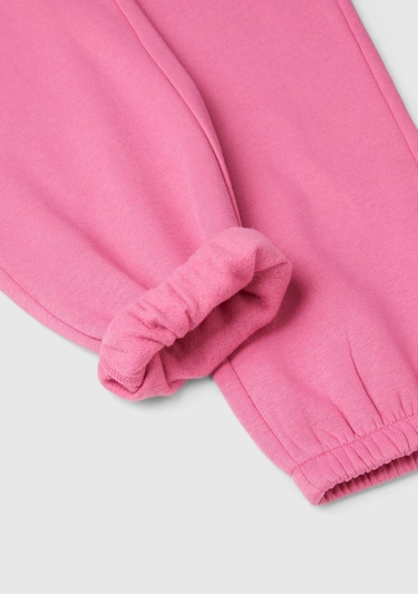  Kız Çocuk Pembe Beli Lastikli Büzgü İpli Lastikli Manşetli Eşofman Altı