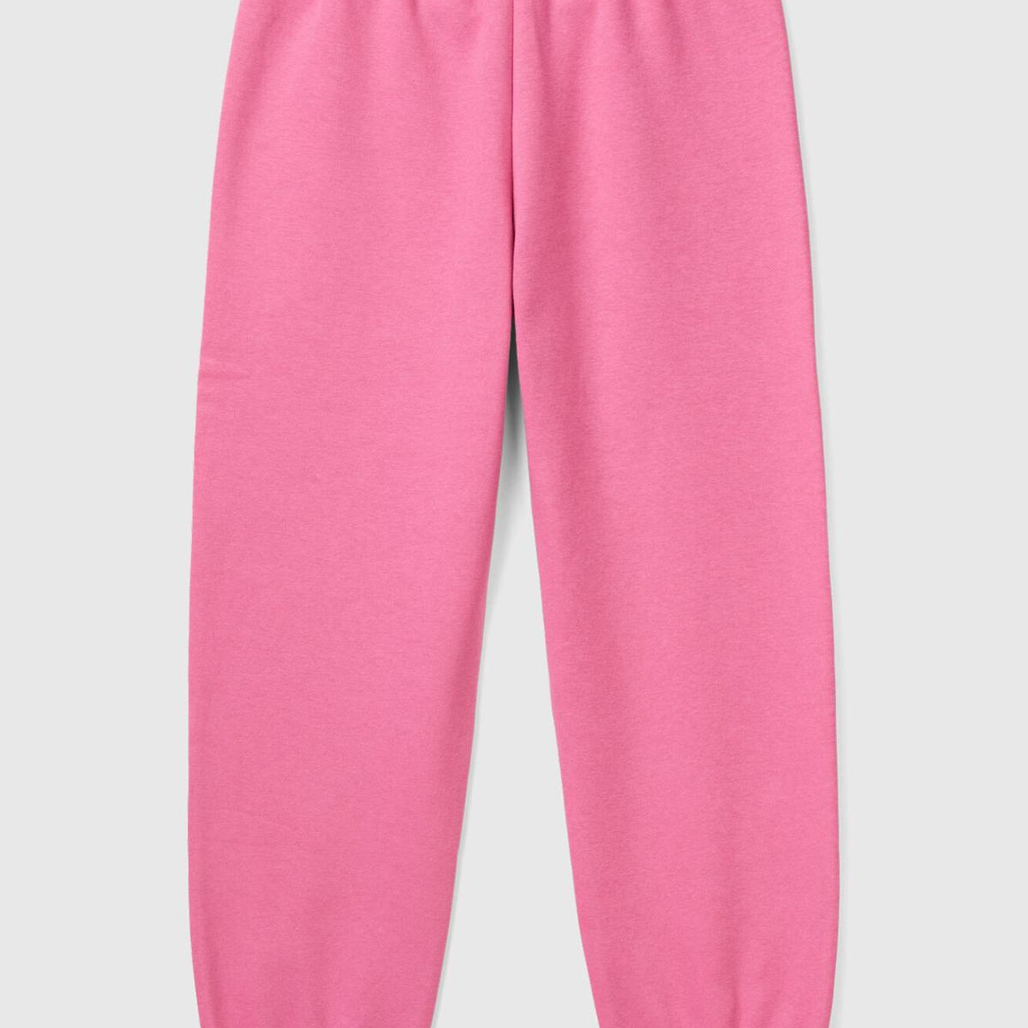 Kız Çocuk Pembe Beli Lastikli Büzgü İpli Lastikli Manşetli Eşofman Altı