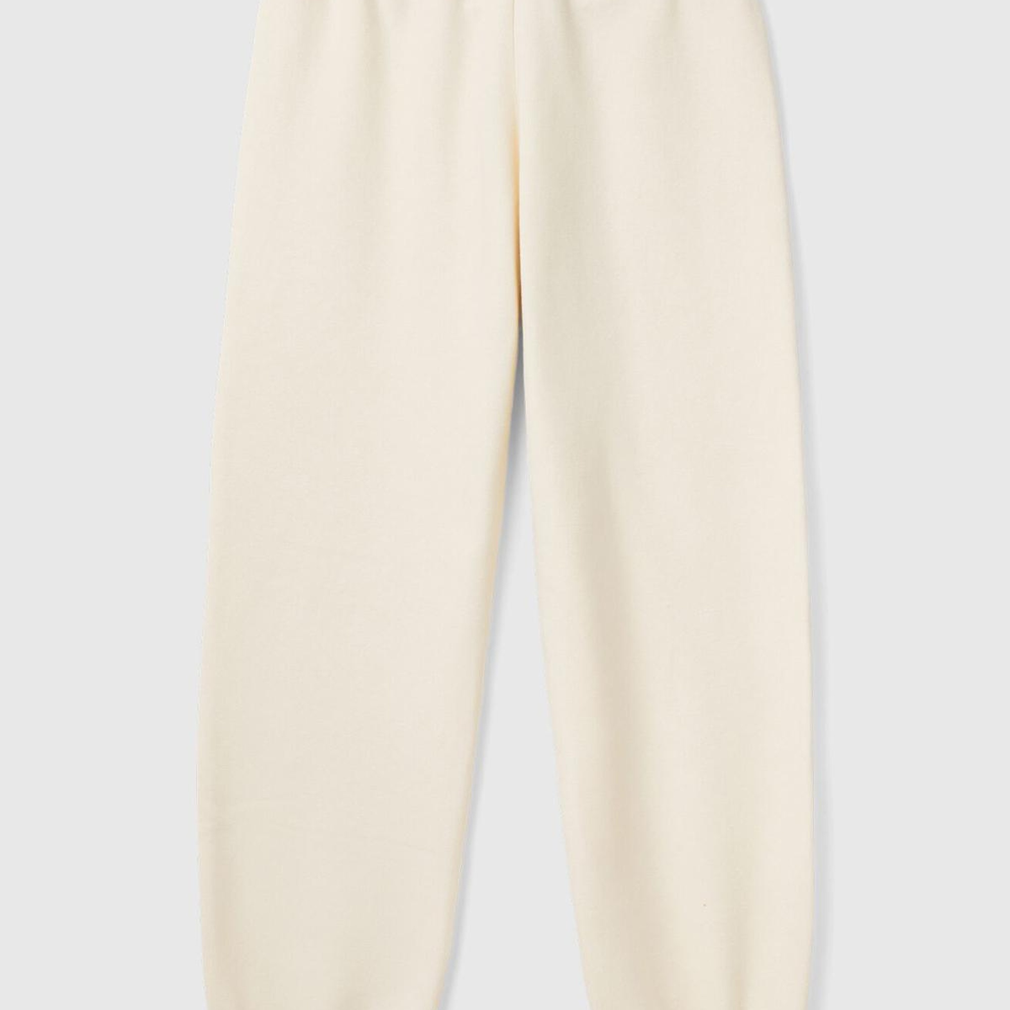 Kız Çocuk Ekru Beli Lastikli Büzgü İpli Lastikli Manşetli Eşofman Altı