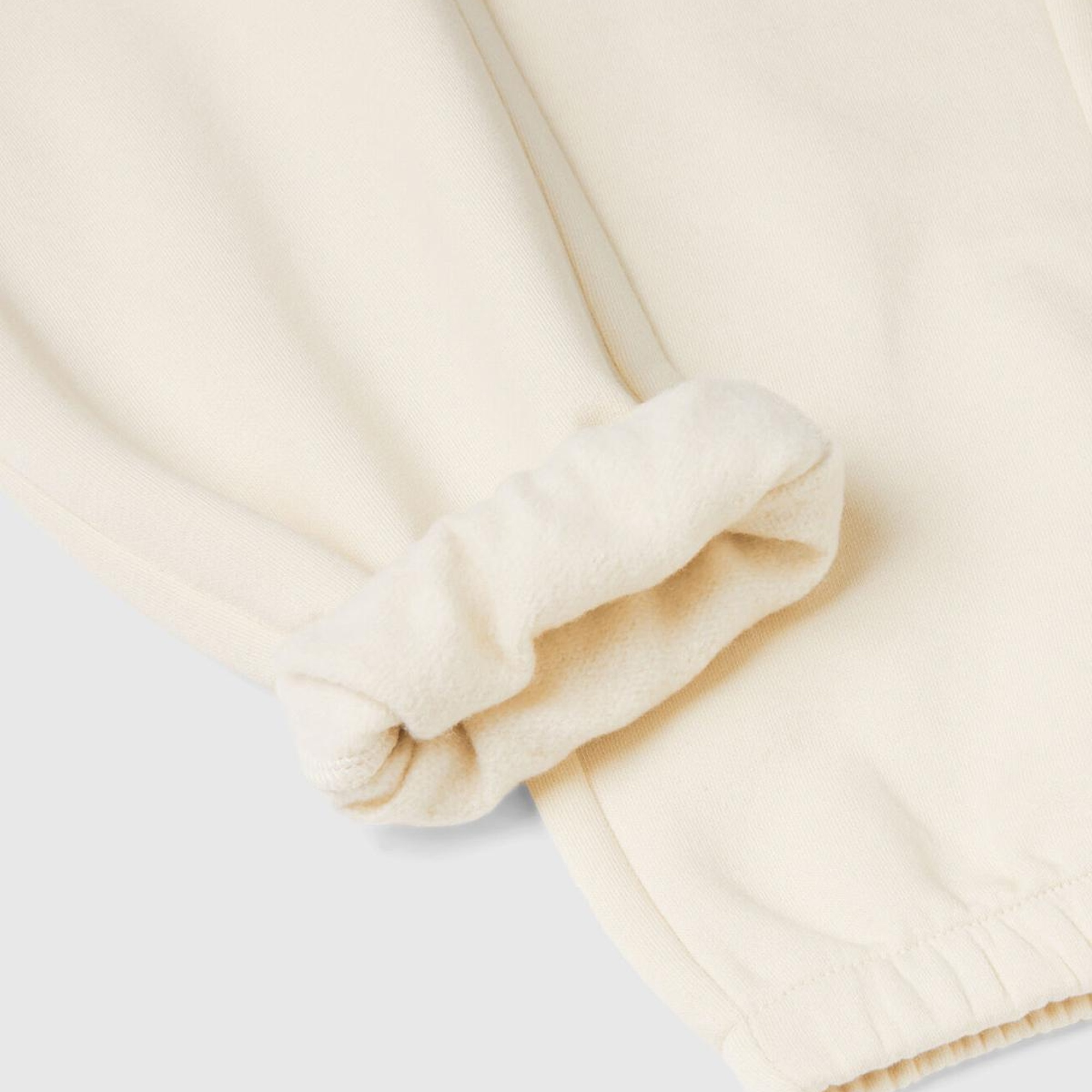 Kız Çocuk Ekru Beli Lastikli Büzgü İpli Lastikli Manşetli Eşofman Altı