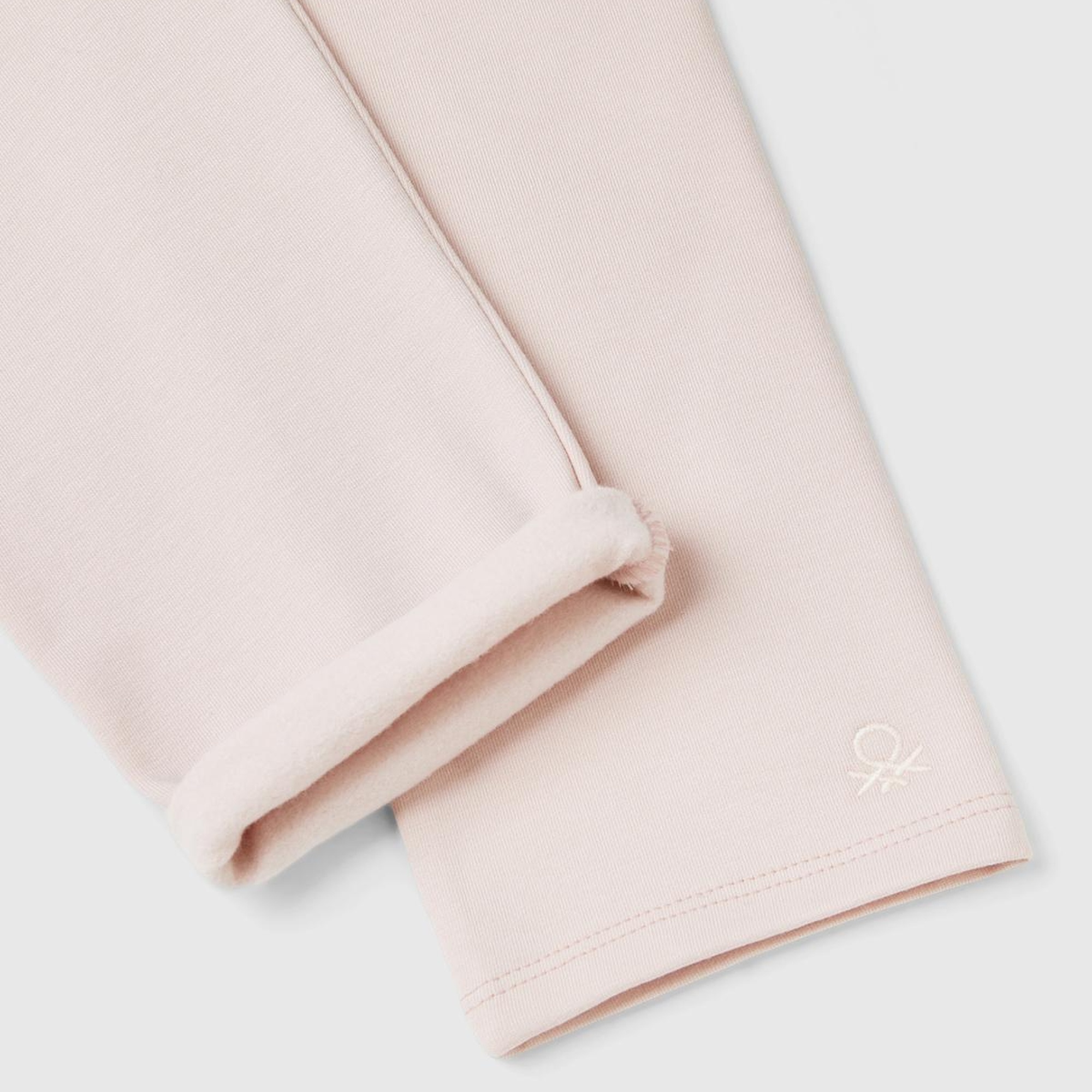 Kız Çocuk Toz Pembe Benetton Logo Detaylı Tayt